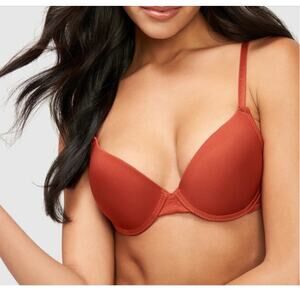 Fredericks of Hollywood Underwire Bra 36C Rust Diana Push Up Plunge Multiway
